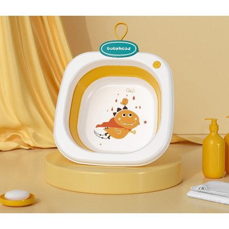 Lavoar Pliabil, Flippy, pentru Copii 1-8 Ani, Model Animat, din PP+TPE, 32x29x10 cm, Portocaliu
