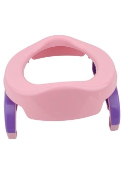 Olita Portabila 2 in 1, Flippy, Olita + Capac de Toaleta, din Plastic, Diametru 21 cm, Roz