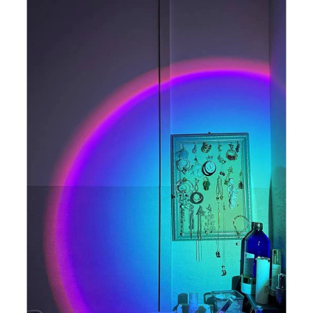 Lampa de veghe cu proiectie Multicolor RGB cu telecomanda, Flippy, lumina ambientala pentru atmosfera romantica, iepuras, Roz