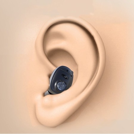 Aparat Auditiv Intraauricular In-Ear, Flippy, Amplificator de sunet pentru Auz, Minuscul Design Nou, 14 x 10 x 3.8 cm, 116 gr, Negru