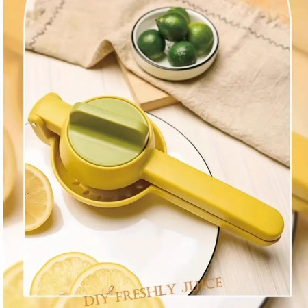 Storcator de citrice manual, 2 in 1, usor de utilizat, ABS rezistent, 8x10x22 cm, Galben