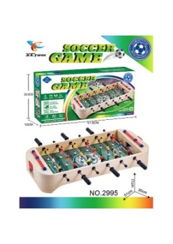 Masa de fotbal cu teren  Flippy, 6 manere, cu Tablou Scor, din Metal, Lemn si ABS, 51.5x10x25.5 cm, cu Picioare Inalte, Design Crem-Verde, pentru copii/adulti