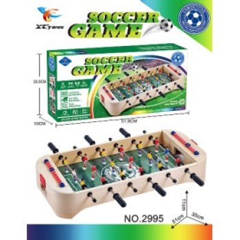 Masa de fotbal cu teren  Flippy, 6 manere, cu Tablou Scor, din Metal, Lemn si ABS, 51.5x10x25.5 cm, cu Picioare Inalte, Design Crem-Verde, pentru copii/adulti