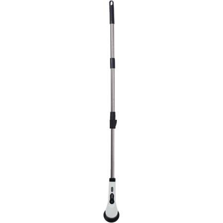 Perie Electrica de Curatare, Flippy, pentru Gresie, Baie, Bucatarie, 25x20x9.5 cm, cu 6 Capete, Maner Extensibil Detasabil 84-127cm, Incarcare USB-Type C, Rotire 360 de Grade, 3000 mAh, Culoare: Alb