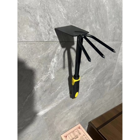 Set 4 Unelte Grădină Plantare și Îngrijire, PVC + Oțel Carbon, Greblă, Săpăligă Dublă, Lopată Mica, Lopată Lată, 43 x 11 cm, Negru/Galben
