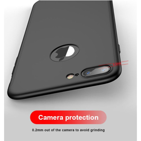 Husa Apple iPhone 8 Plus IPAKY Full Cover 360 Negru + Folie Cadou