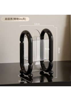 Dressing table eyebrow pencil brush storage rack - color: high-grade black [exquisite ins style]