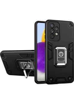 Husa Iron Warriors pentru iPhone 14 Pro Max, Flippy,  Hybrid Ring Holder Kickstand, Negru