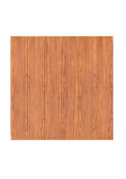 Set 10 Placi Tapet 3D, Flippy, 70 x 70 cm, Grosime 3 mm, din Rasina, Tip Placi de Lemn, Suprafata Acoperita 4.9 mp, Maro Roscat