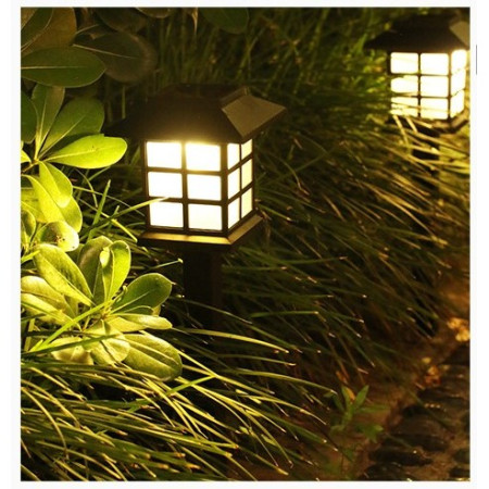 Lampa solara Led pentru gradina, Tip felinar, Flippy, Alb cald
