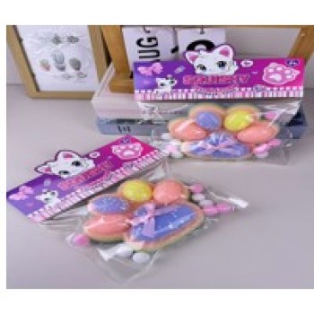 Jucarie Antistres Squishy, Flippy, cu Revenire Lenta, Model Labuta de Pisica, 220g, 12.5 x 10.5 cm Squeeze Pinch Family, Ambalaj Transparent, Model 7