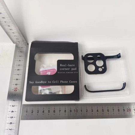 Husa Metalica Edgeless  Compatibila cu iPhone 15 Pro Max, Flippy, Protectie pentru Colturi si Camera, Aliaj, Antisoc, Antizgariere, Negru Metalizat