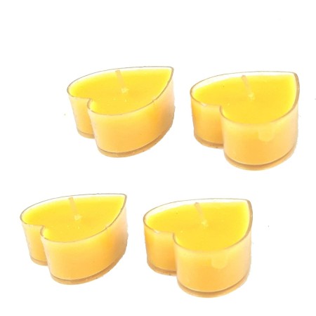 Set 9 Lumanari in Forma de Inima, Flippy, pentru Ziua Indragostitilor, Aroma de Citrice, Ardere 3.5 h, din Parafina, 4 x 2 cm, Galben