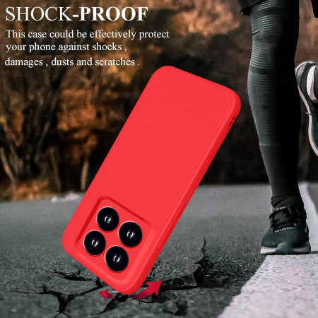 Husa de Protectie, Flippy, pentru Xiaomi 14, Liquid Silicone, cu Microfibra pe Interior, Protectie Antisoc, Compatibil Incarcare Wireless, Rosu