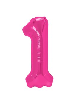 Balon din Folie Metalizata, Flippy, Figurina Cifra, Model 1, Tema Aniversare 100 cm, Ambalaj Individual, Pai Inclus, Umflare cu Aer sau Heliu, Roz