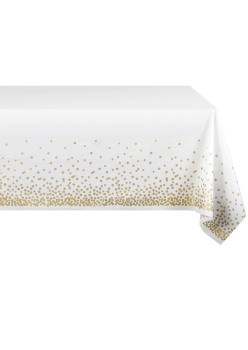 Fata de Masa, Flippy, din PEVA, Imprimeu Buline, 137 x 274 cm, Impermeabila, Fara Pete, Curatare Rapida, Crem