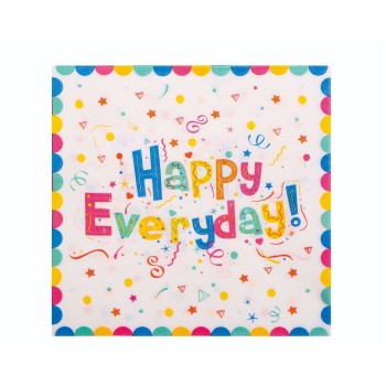 Set 20 de Servetele de Masa, Flippy, Model Happy Everyday, 17 x 17 cm, Multicolor
