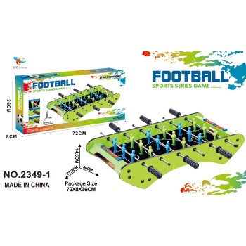 Masa de fotbal cu teren  Flippy, 6 manere, cu Tablou Scor, din Metal, Lemn si ABS, 72x36x8 cm, Design Verde, pentru copii/adulti