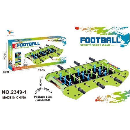 Masa de fotbal cu teren  Flippy, 6 manere, cu Tablou Scor, din Metal, Lemn si ABS, 72x36x8 cm, Design Verde, pentru copii/adulti