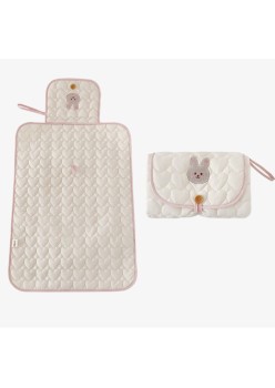 Patura Multifunctionala pentru Schimbat Pampers, Flippy, Rezistenta la Apa, Model Iepuras, 50x70 cm, Bej