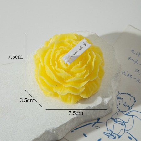 Lumanare Parfumata, Flippy, Model Trandafir, Ardere 10h, 70 g, 7.5 x 3.5 cm, Parfum de Citrice, Galben