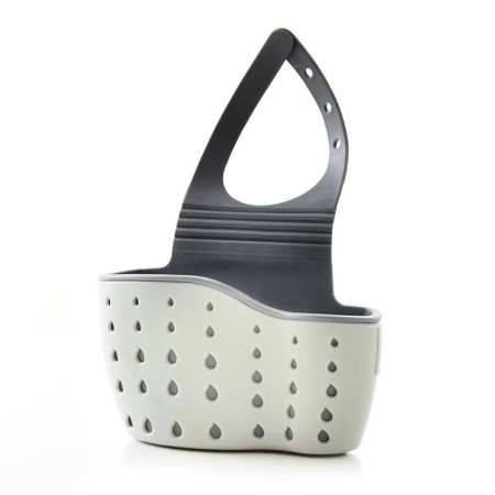 Organizator Chiuveta Bucatarie cu Scurgere – Suport Burete si Laveta, Verde, Plastic Flexibil, Curea Reglabila, 15x21 cm