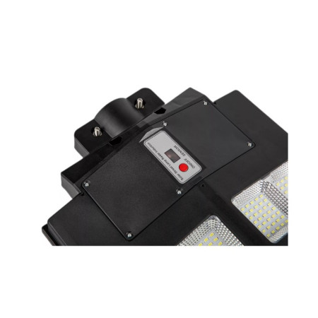 Lampa solara stradala Flippy, cu telecomanda, senzor de miscare si lumina, suport prindere, 480 LED-uri, IP65, ABS, 15AH, 300W, temperatura culoare 6500K, 44.6x34.8x7.2 cm, autonomie 10-12 ore, negru