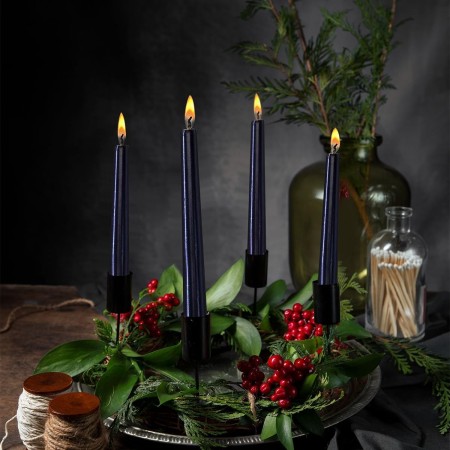 Lumanare Decorativa, Flippy, pentru Masa, 25 cm, din Parafina, fara Fum, Ardere 7.5h, Negru