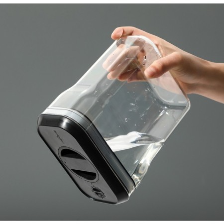 Cutie de Depozitare Alimente, Flippy, tip Container, 2000mL, Recipiente pentru Cereale in Bucatarie,  Transparente cu Capac Negru
