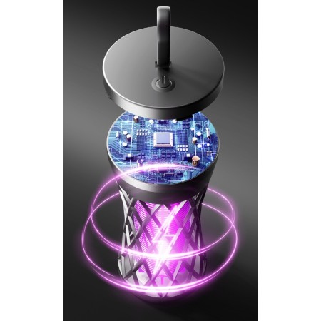 Lampa Anti-Insecte, Flippy, Lumina UV, Electrica, Incarcare USB, 5V, 1A, Silentioasa, 12 x 6 m, Gri