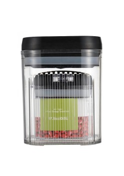 Cutii de Depozitare Alimente, Flippy, Set din 2 Cutii de tip Container, 1.3L, 0.5L, Recipiente pentru Cereale in Bucatarie,  Transparente cu Capac Negru