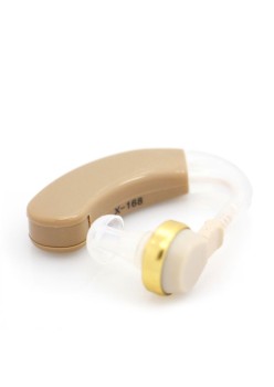 Aparat Auditiv, Flippy, X-168, Aparat pentru Auz Perfect, fixare usoara, Amplificator de sunet in ear, Baterie inclusa pentru Canalul Auditiv, Bej