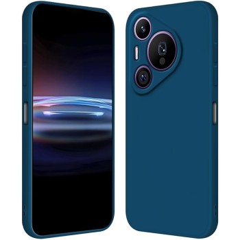 Husa de Protectie, Flippy, pentru Huawei Pura 70 Pro, Liquid Silicone, cu Microfibra pe Interior, Protectie Antisoc, Compatibil Incarcare Wireless, Albastru
