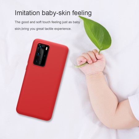 Husa protectie compatibila cu Huawei P40 Pro Liquid Silicone Case Rosu
