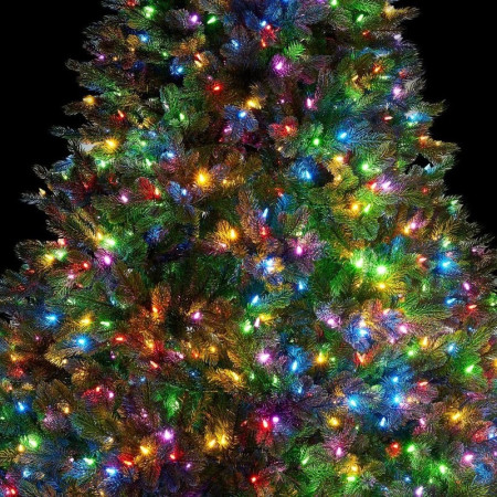 Instalatie Craciun, 100 m, 1000 Led-uri ,Liniara, Multicolor, 8 jocuri de lumini, Transformator, Interconectabila, Prelungitor 5 m inclus, Fir Transparent, Flippy