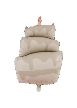 Balon din Folie Metalizata, Flippy, Figurina Animata, Model Tort, 96 x 55.5 cm, Ambalaj Individual, Pai Inclus, Umflare cu Aer sau Heliu, Maro