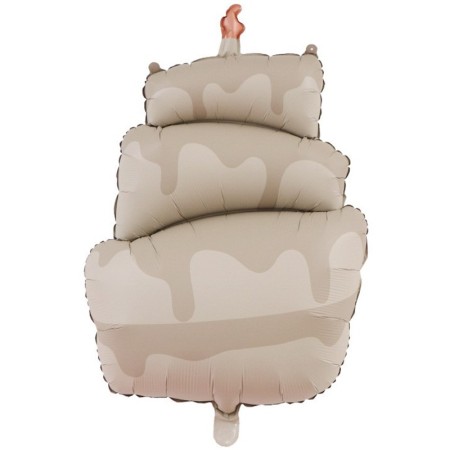 Balon din Folie Metalizata, Flippy, Figurina Animata, Model Tort, 96 x 55.5 cm, Ambalaj Individual, Pai Inclus, Umflare cu Aer sau Heliu, Maro