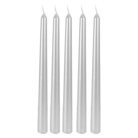 Lumanare Decorativa, Flippy, pentru Masa, 25 cm, din Parafina, fara Fum, Ardere 7.5h, Argintiu