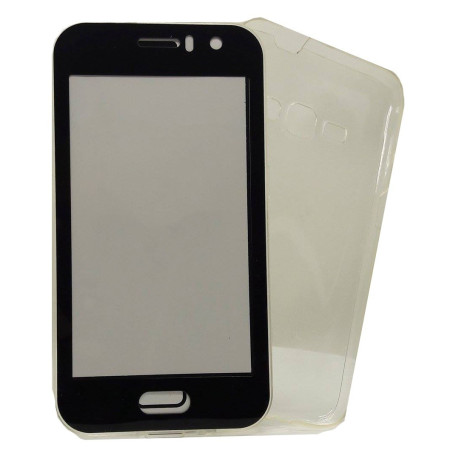 Husa de protectie Flippy® pentru Samsung J1 2016 Full Tpu 360 V2 Transparent cu margini negre