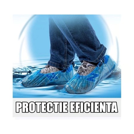 Set 100 Huse de Pantofi Impermeabile de Unica Folosinta, Flippy, Universale, Roz si Albastre, pentru Zile Ploioase