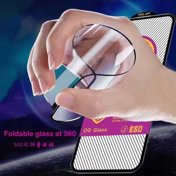 Folie Sticla Securizata, Flippy, compatibila cu Apple iPhone 15 Pro, Sticla ESD, Super HD Glass, Anti-static, Margini Negre, 360 OG, Transparent