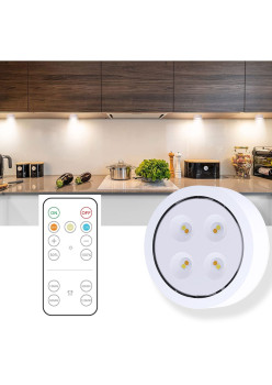Lampa Led Flippy, Fara Fir, cu Baterii, 3 Culori de Lumina, cu Telecomanda, din Plastic, Alb