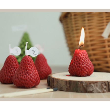 Set 9 Lumanari Parfumate, Flippy, Model Capsunici, Ardere 30 min, 117g, 9.3 x 9.3 x 3.8 cm, Rosu