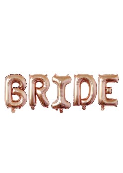 Set Baloane din Folie Metalizata, Flippy, Model Scris Bride, Litere de 40 cm, Tema Iubire, Baloane Party, Ambalaj Individual, Pai Inclus, Umflare cu Aer sau Heliu, Roz