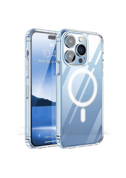 Husa de protectie Flippy compatibila cu Apple iPhone 15, MagSafe Blister, gaura mare camera, transparenta