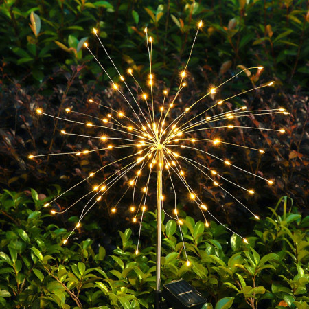 Lampa solara sub forma de artificii, 120 LED-uri, alb cald, Flippy
