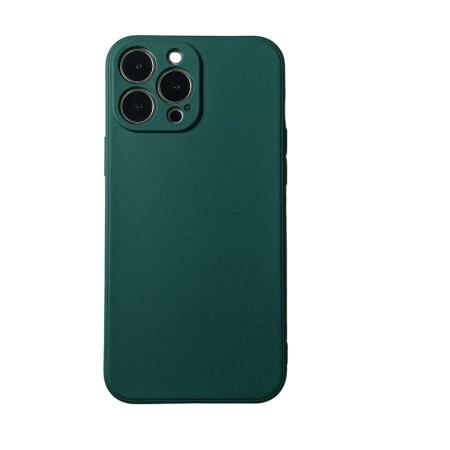 Husa pentru Apple iPhone 14 Plus Flippy, Liquid Silicone, cu Microfibra pe interior, Protectie Antisoc, Dark Green, Verde inchis