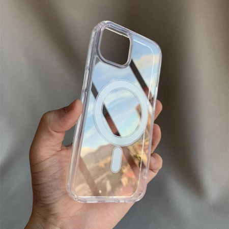 Husa MagSafe Silicone Acryl pentru iPhone 14 Pro Max, Flippy, ambalaj Blister Transparenta