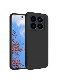 Husa de Protectie, Flippy, pentru Xiaomi 14, Liquid Silicone, cu Microfibra pe Interior, Protectie Antisoc, Compatibil Incarcare Wireless, Negru