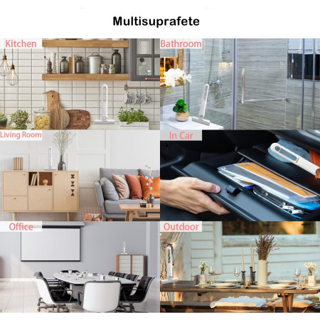 Mop de Mână Mini-Portabil, cu Burete Absorbant PVA și Sistem de Stoarcere, pentru Geamuri și Multisuprafețe, Alb